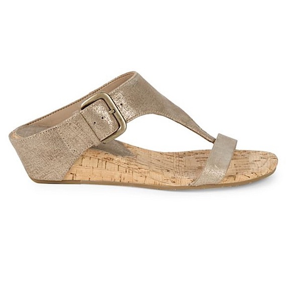 Donald J. Pliner Donnima Metallic Wedge Sandals - Picture 1 of 8